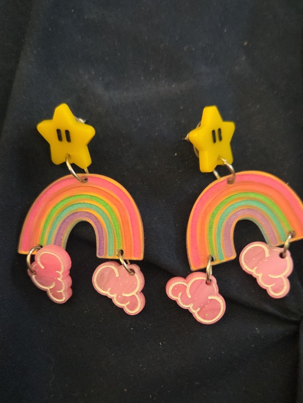 Mario Rainbow Road Earrings